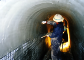 水路トンネルコテ塗り施工